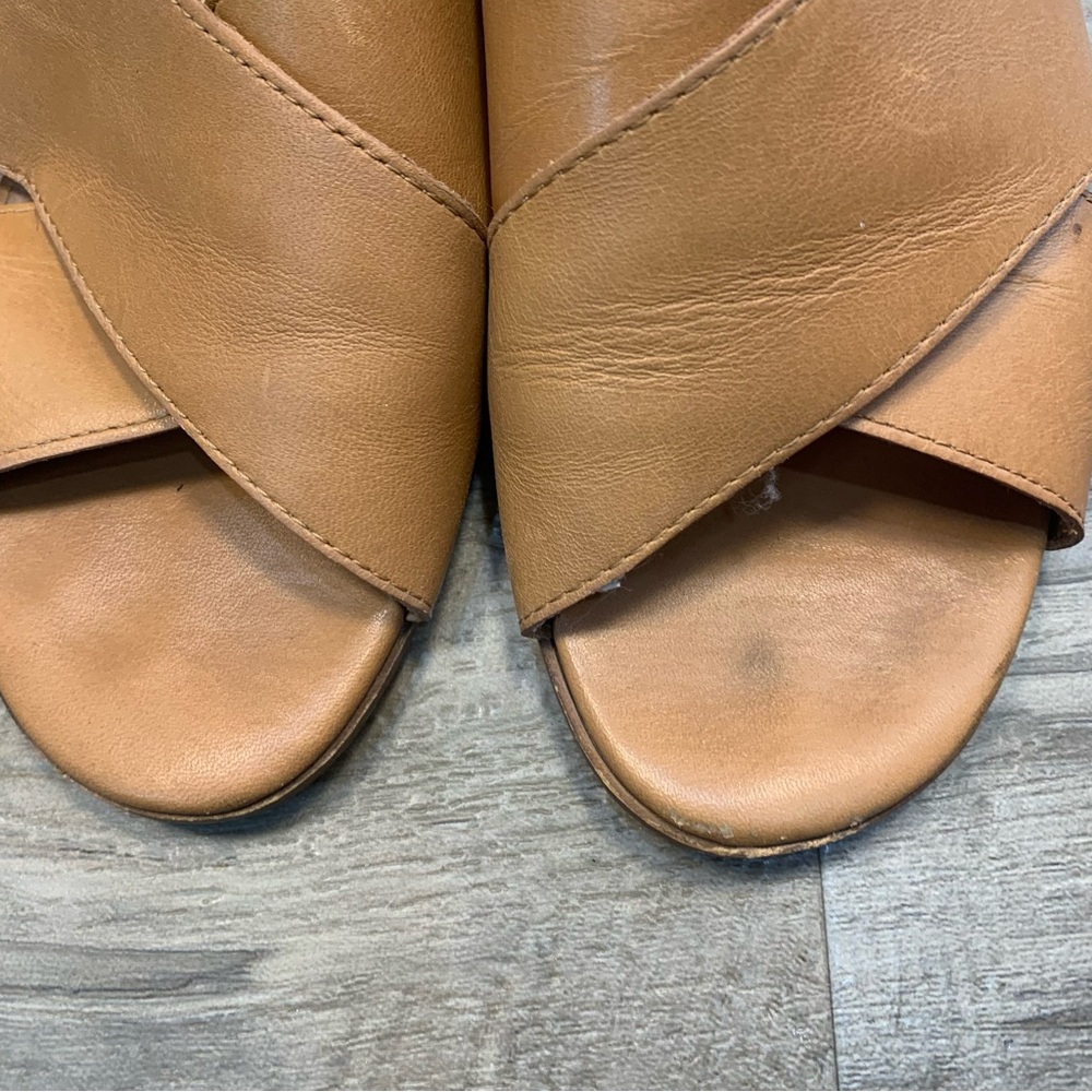 Madewell Ruthie Leather Criss Cross Slip On Mules - Picture 5 of 13